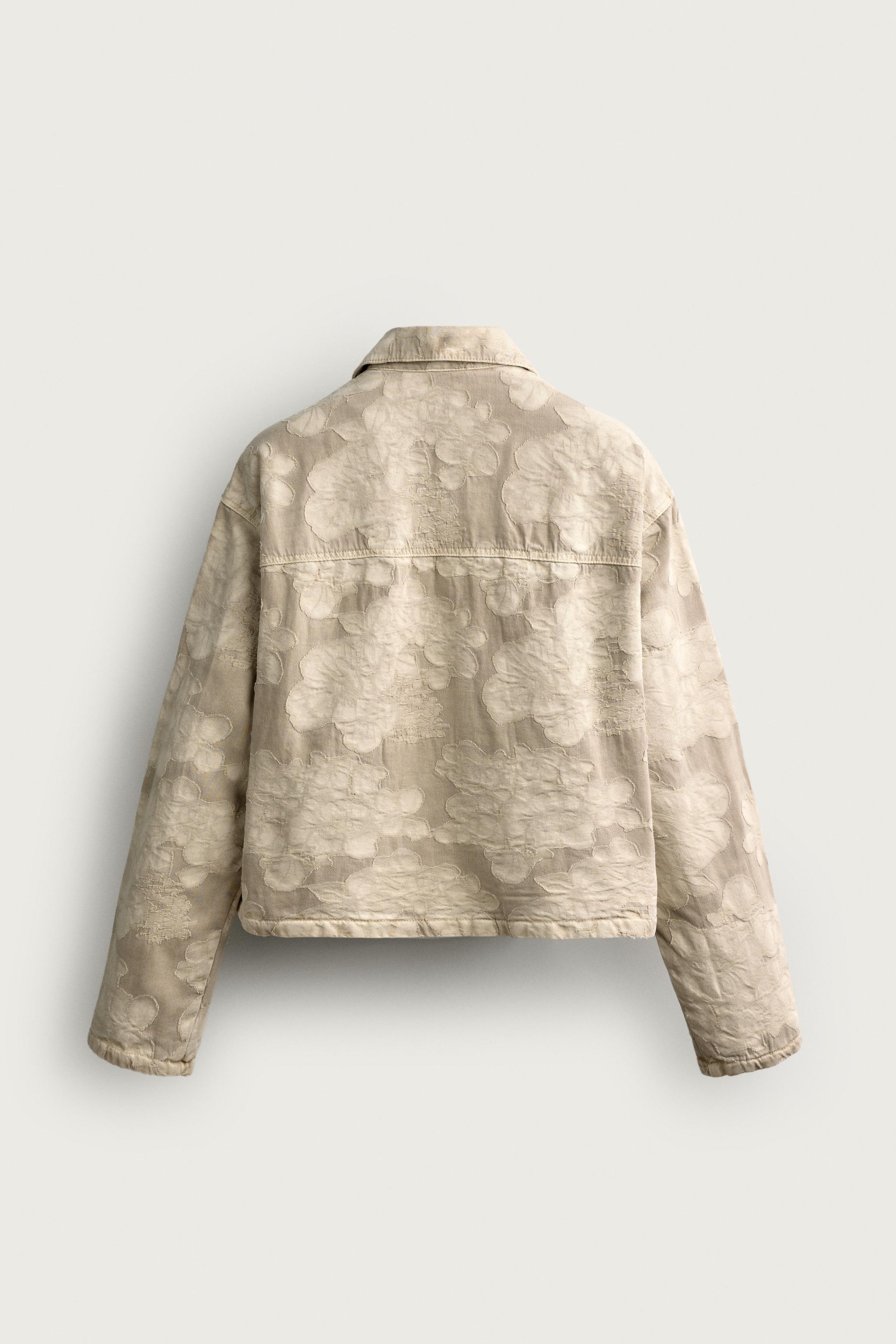 FLORAL JACQUARD CROPPED FIT JACKET